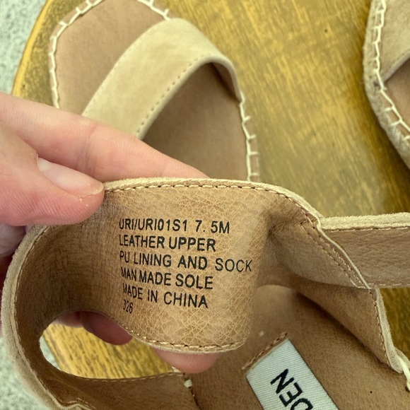 Steve Madden Beige Suede Espadrille Wedge Sandals - Picture 2 of 4
